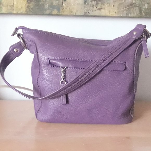 Danier Handbags - DANIER Purple Leather Hobo Handbag
